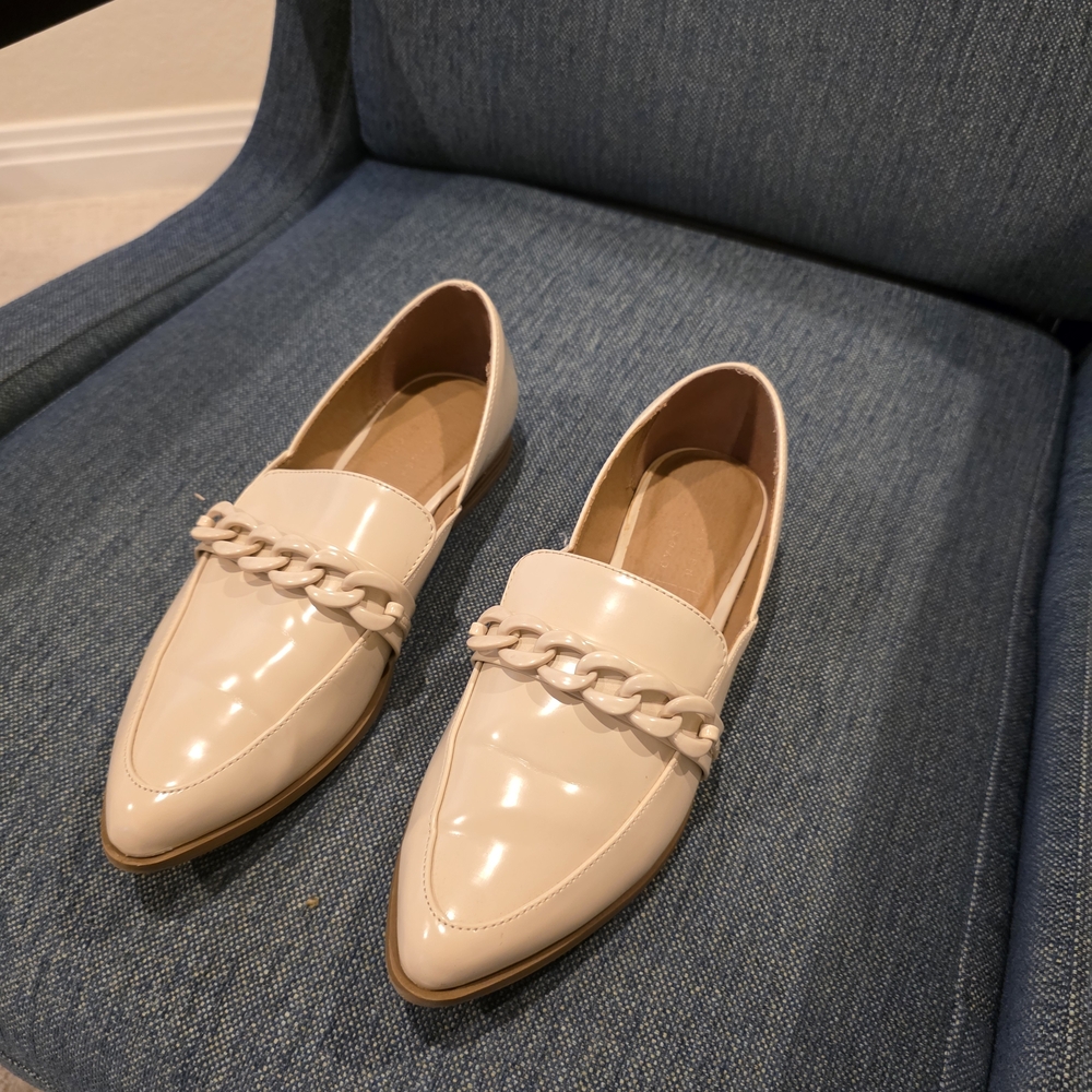 LC Lauren Conrad Cream Chain Loafers